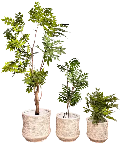 Set of 3 beige planters