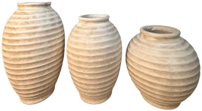 Beige wave-textured vase