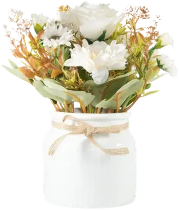 Roses and daisies in a vase