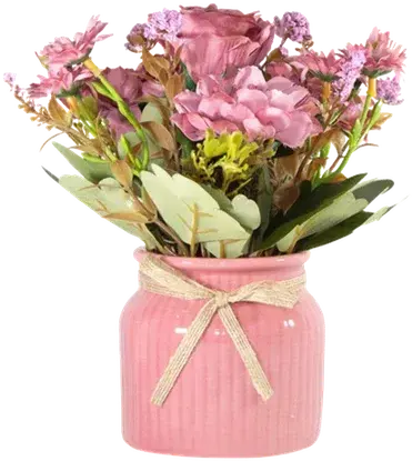 Roses and daisies in a vase