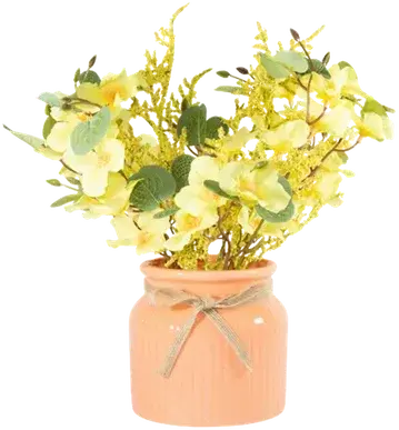 Cherry blossom and eucalyptus in a vase