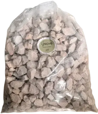 Bag of white decorative stones