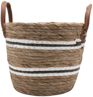 Set of 3 beige and black baskets