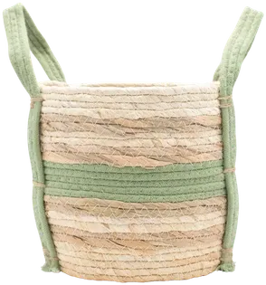 Set of 3 striped jute and cotton baskets