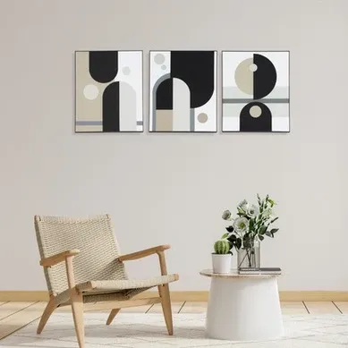 Beige triptych panel
