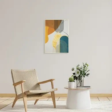 Orange and ivory wall art