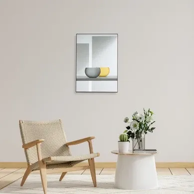 Orange geometric wall art