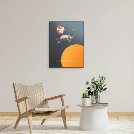 Surrealist elephant wall art