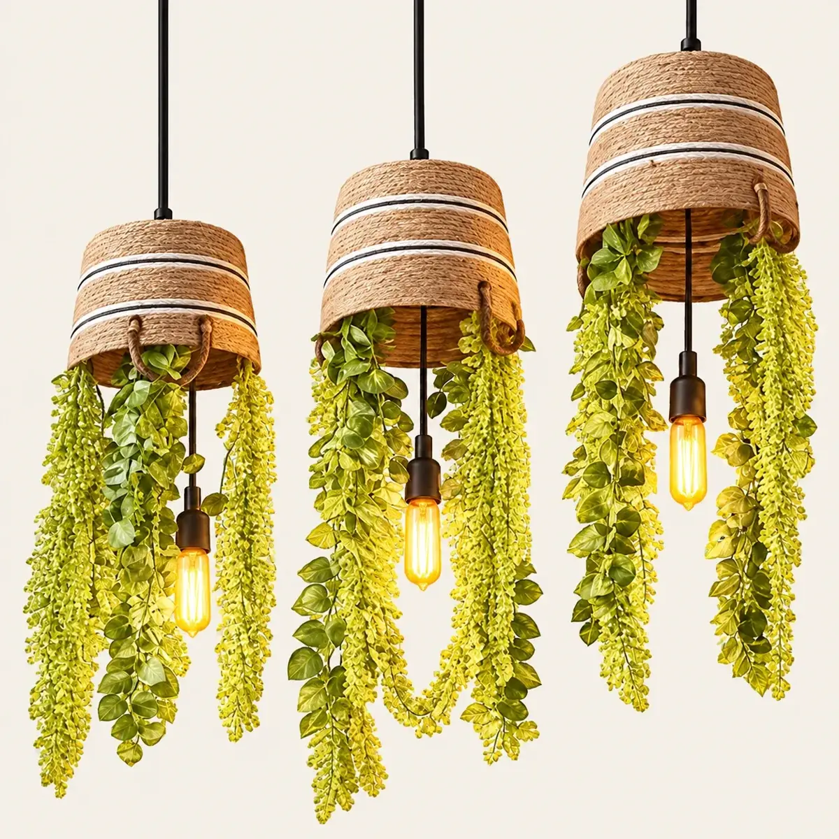 Jute pendant lamp — large
